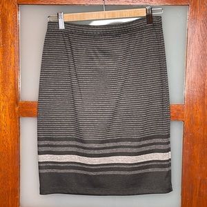 Black and gray striped skirt